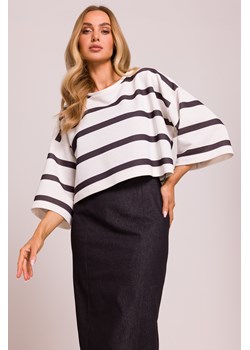 Krótka bluza z nadrukiem - model 1 ze sklepu Cudmoda w kategorii Bluzy damskie - zdjęcie 179654724