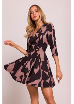 Wzorzysta sukienka mini z klinami - model 2 ze sklepu Cudmoda w kategorii Sukienki - zdjęcie 179654754