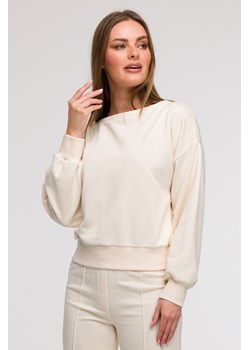 Bluza damska z otwartymi plecami - waniliowa ze sklepu Cudmoda w kategorii Bluzy damskie - zdjęcie 179654883