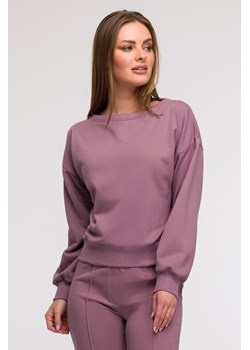 Bluza damska z otwartymi plecami - wrzosowa ze sklepu Cudmoda w kategorii Bluzy damskie - zdjęcie 179654884