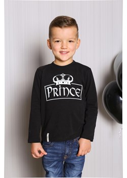 Dresowa bluzka z nadrukiem - czarna ze sklepu Cudmoda w kategorii T-shirty chłopięce - zdjęcie 179655360