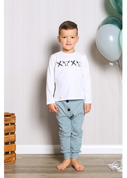 Bawełniana bluzka z nadrukiem - biała ze sklepu Cudmoda w kategorii T-shirty chłopięce - zdjęcie 179655362