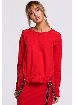 Bluza z klamerkami i lampasami - czerwona ze sklepu Cudmoda w kategorii Bluzy damskie - zdjęcie 179655450