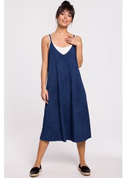 Sukienka warstwowa na ramiączkach - denim ze sklepu Cudmoda w kategorii Sukienki - zdjęcie 179655600