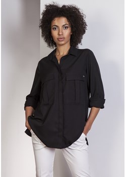 Elegancka koszula oversize - czarna ze sklepu Cudmoda w kategorii Koszule damskie - zdjęcie 179655681