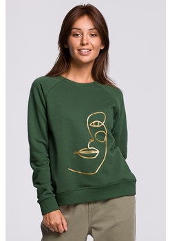 Stylowa bluza z nadrukiem - trawiasta ze sklepu Cudmoda w kategorii Bluzy damskie - zdjęcie 179655831