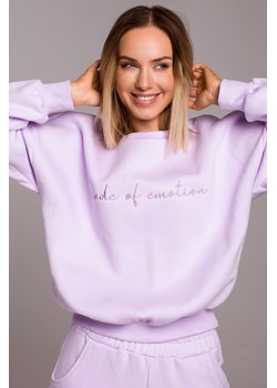 Bluza szeroka z haftem - liliowa ze sklepu Cudmoda w kategorii Bluzy damskie - zdjęcie 179655893