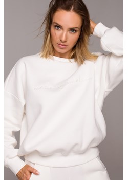 Bluza szeroka z haftem - ecru ze sklepu Cudmoda w kategorii Bluzy damskie - zdjęcie 179655894