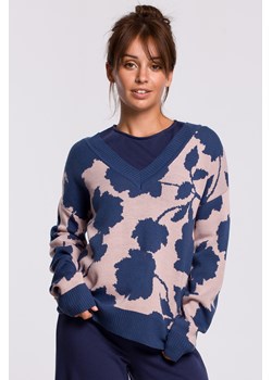 Sweter w kwiaty - model 2 ze sklepu Cudmoda w kategorii Swetry damskie - zdjęcie 179656064