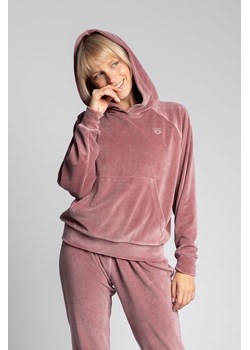 Welurowa bluza z nietoperzowymi rękawami - brudny róż ze sklepu Cudmoda w kategorii Bluzy damskie - zdjęcie 179656320