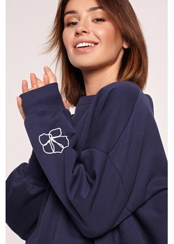 Bluza z dekoltem na plecach - niebieska ze sklepu Cudmoda w kategorii Bluzy damskie - zdjęcie 179656624