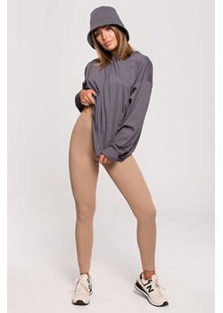 Legginsy z dzianiny prążkowanej - orzechowe - id: 2012699 - marki BeWear - 179657021 Legginsy z dzianiny prążkowanej - orzechowe ze sklepu Cudmoda w kategorii Spodnie damskie - zdjęcie 179657021