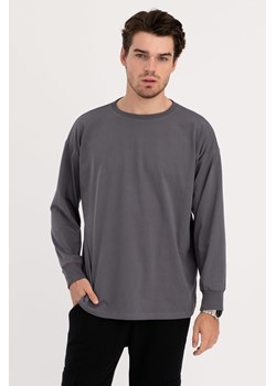 Bluzka męska longsleeve z nadrukiem - antracytowa ze sklepu Cudmoda w kategorii T-shirty męskie - zdjęcie 179657062