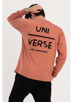 Bluzka męska longsleeve z nadrukiem - ceglasta ze sklepu Cudmoda w kategorii T-shirty męskie - zdjęcie 179657063