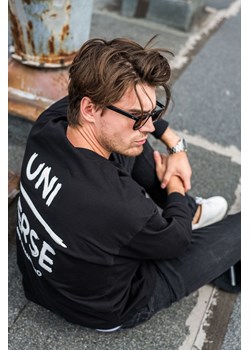 Bluzka męska longsleeve z nadrukiem - czarna ze sklepu Cudmoda w kategorii Bluzy męskie - zdjęcie 179657064