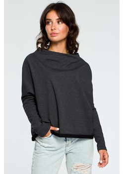 Bluza z dekoltem z tyłu - grafitowa ze sklepu Cudmoda w kategorii Bluzy damskie - zdjęcie 179657080