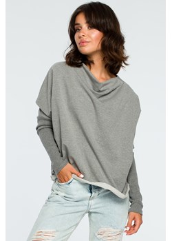 Bluza z dekoltem z tyłu - szara ze sklepu Cudmoda w kategorii Bluzy damskie - zdjęcie 179657081