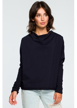 Bluza z dekoltem z tyłu - granatowa ze sklepu Cudmoda w kategorii Bluzy damskie - zdjęcie 179657091