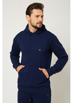 Bluza męska z kapturem - granatowa ze sklepu Cudmoda w kategorii Bluzy męskie - zdjęcie 179657253