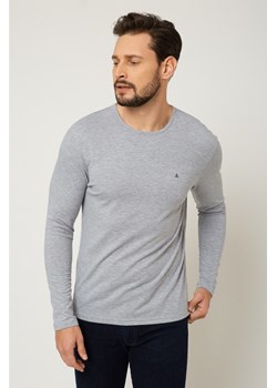 Bluzka pod marynarkę z długim rękawem - szara ze sklepu Cudmoda w kategorii T-shirty męskie - zdjęcie 179657273