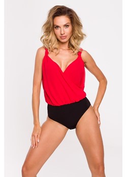 Stylowe szyfonowe body - czerwone ze sklepu Cudmoda w kategorii Body damskie - zdjęcie 179657434