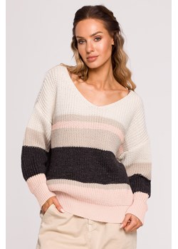 Sweter oversize z dekoltem V - model 2 ze sklepu Cudmoda w kategorii Swetry damskie - zdjęcie 179657740