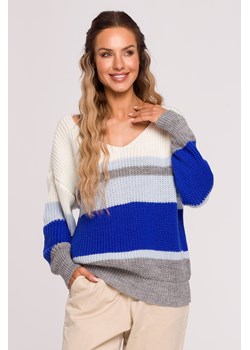Sweter oversize z dekoltem V - model 3 ze sklepu Cudmoda w kategorii Swetry damskie - zdjęcie 179657741