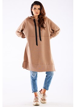 Bluza oversize z rozcięciami po bokach - beżowa ze sklepu Cudmoda w kategorii Bluzy damskie - zdjęcie 179657912