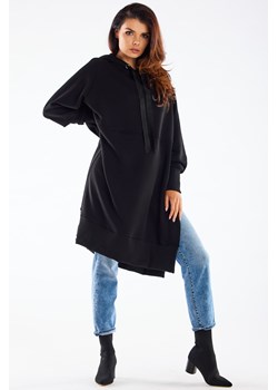 Bluza oversize z rozcięciami po bokach - czarna ze sklepu Cudmoda w kategorii Bluzy damskie - zdjęcie 179657913