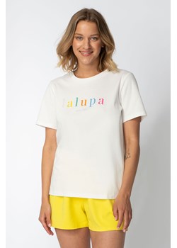 T-shirt z nadrukiem z przodu - ecru ze sklepu Cudmoda w kategorii Piżamy damskie - zdjęcie 179658094