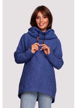 Bluza z kapturem i kołnierzem - indygo ze sklepu Cudmoda w kategorii Bluzy damskie - zdjęcie 179658321