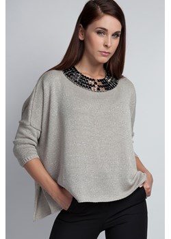 Ciepły sweter damski typu oversize - szary ze sklepu Cudmoda w kategorii Swetry damskie - zdjęcie 179658513