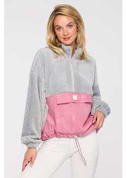Luźna bluza pluszowa z kieszenią - model 2 ze sklepu Cudmoda w kategorii Bluzy damskie - zdjęcie 179658561