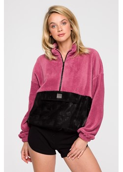 Luźna bluza pluszowa z kieszenią - model 4 ze sklepu Cudmoda w kategorii Bluzy damskie - zdjęcie 179658563