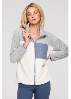 Pluszowa bluza z zamkiem - model 1 ze sklepu Cudmoda w kategorii Bluzy damskie - zdjęcie 179658564