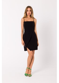 Elegancka sukienka mini na ramiączkach - czarna ze sklepu Cudmoda w kategorii Sukienki - zdjęcie 179658961