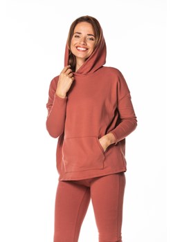 Wygodna bluza damska z kapturem - ruda ze sklepu Cudmoda w kategorii Bluzy damskie - zdjęcie 179659520