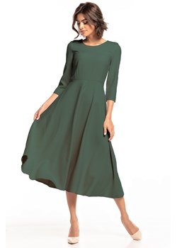 Sukienka maxi z rękawem 3/4 - khaki ze sklepu Cudmoda w kategorii Sukienki - zdjęcie 179659801