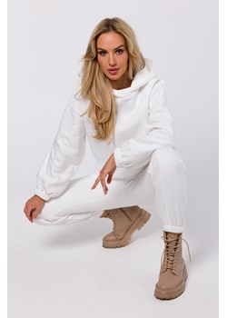 Bluza dresowa z kapturem - ecru ze sklepu Cudmoda w kategorii Bluzy damskie - zdjęcie 179659870