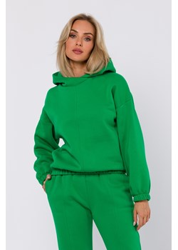 Bluza dresowa z kapturem - soczysto-zielona ze sklepu Cudmoda w kategorii Bluzy damskie - zdjęcie 179659872