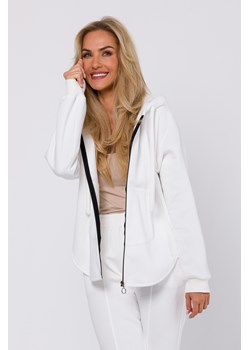 Zasuwana bluza z kapturem - ecru ze sklepu Cudmoda w kategorii Bluzy damskie - zdjęcie 179659882