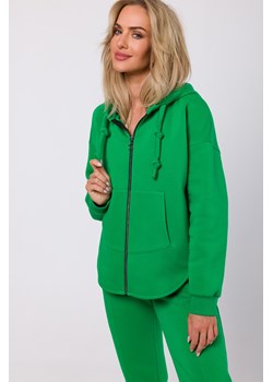 Zasuwana bluza z kapturem - soczysto-zielona - id: 2025046 - marki Moe - 179659884 Zasuwana bluza z kapturem - soczysto-zielona ze sklepu Cudmoda w kategorii Bluzy damskie - zdjęcie 179659884