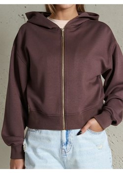Sinsay - Rozpinana bluza z kapturem soft touch - brązowy ze sklepu Sinsay w kategorii Bluzy damskie - zdjęcie 179663153