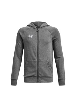 Chłopięca bluza dresowa rozpinana z kapturem Under Armour UA Rival Fleece FZ Hoodie - szara ze sklepu Sportstylestory.com w kategorii Bluzy chłopięce - zdjęcie 179664622