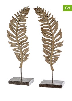 GILDE Dekoracje (2 szt.) &quot;Leaf&quot; w kolorze beżowym - 14 x 42 cm ze sklepu Limango Polska w kategorii Dekoracje - zdjęcie 179666564