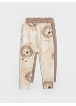 Reserved - Bawełniane legginsy 2 pack - brązowy ze sklepu Reserved w kategorii Spodnie chłopięce - zdjęcie 179676291