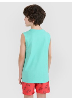 Chłopięcy top z nadrukiem 4F 4FJWSS25TSLEM164 - turkusowy ze sklepu Sportstylestory.com w kategorii T-shirty chłopięce - zdjęcie 179680951