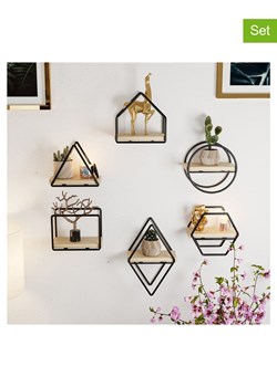 Scandinavia Concept Regały ścienne (6 szt.) w kolorze jasnobrązowo-czarnym - 15 x 10 x 17 cm ze sklepu Limango Polska w kategorii Regały i witryny - zdjęcie 179681782