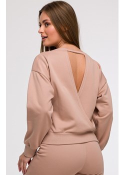 Bluza damska z otwartymi plecami mokka B293, Kolor mocca, Rozmiar L, BeWear ze sklepu Primodo w kategorii Bluzy damskie - zdjęcie 179692294