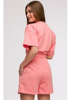Bluza damska oversize z krótkimi rękawami koralowa B294, Kolor koralowy, Rozmiar 2XL/3XL, BeWear ze sklepu Primodo w kategorii Bluzy damskie - zdjęcie 179692304